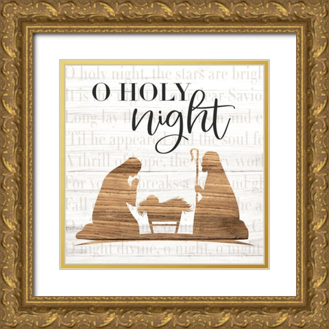 O Holy Night Gold Ornate Wood Framed Art Print with Double Matting by ND Art