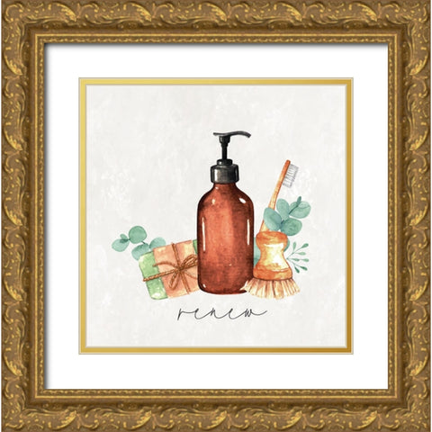 Renew Gold Ornate Wood Framed Art Print with Double Matting by ND Art