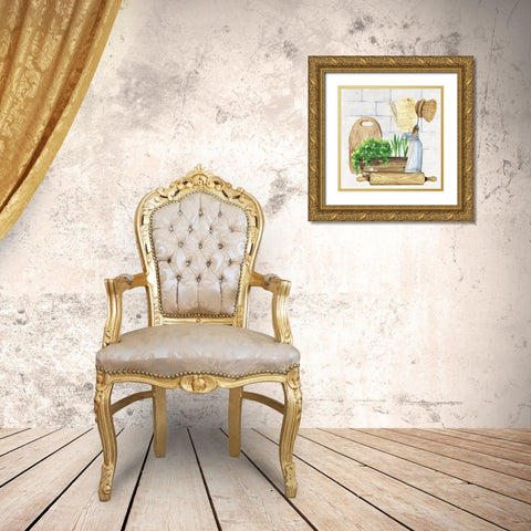 Kitchen Scene II Gold Ornate Wood Framed Art Print with Double Matting by ND Art