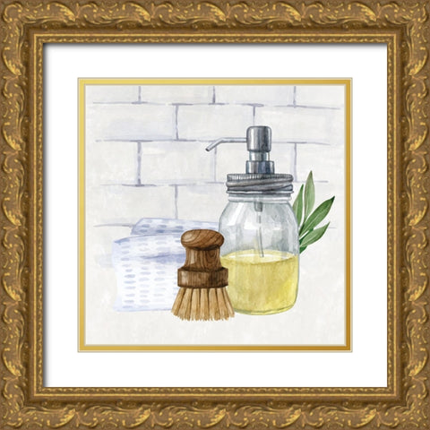 Kitchen Scene III Gold Ornate Wood Framed Art Print with Double Matting by ND Art