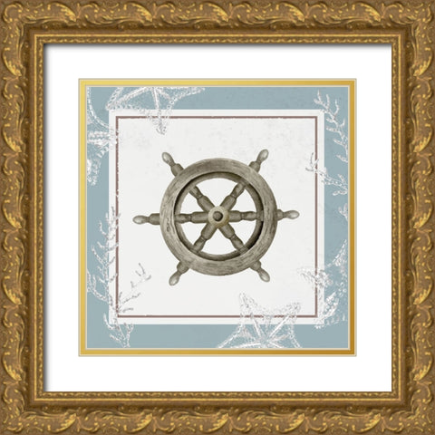 Helm Gold Ornate Wood Framed Art Print with Double Matting by ND Art