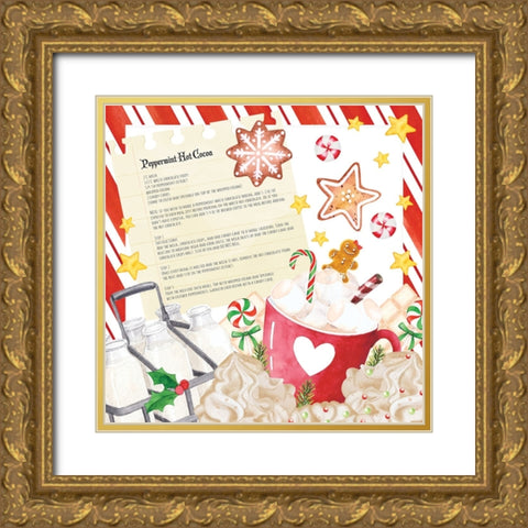 Peppermint Cocoa Gold Ornate Wood Framed Art Print with Double Matting by ND Art