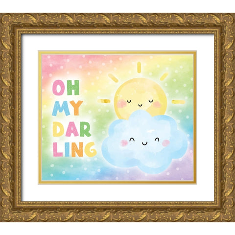 Oh My Darling Gold Ornate Wood Framed Art Print with Double Matting by ND Art