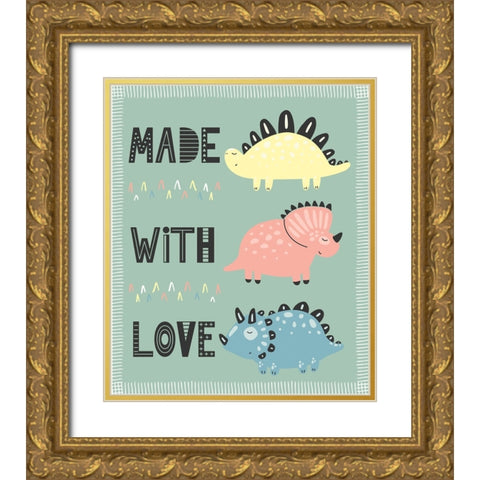 Made With Love Gold Ornate Wood Framed Art Print with Double Matting by ND Art