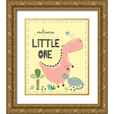 Welcome Little One Gold Ornate Wood Framed Art Print with Double Matting by ND Art