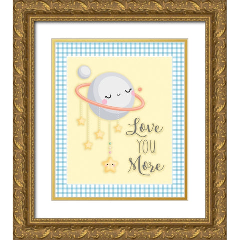Love You More Gold Ornate Wood Framed Art Print with Double Matting by ND Art