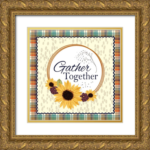 Gather Together Gold Ornate Wood Framed Art Print with Double Matting by ND Art