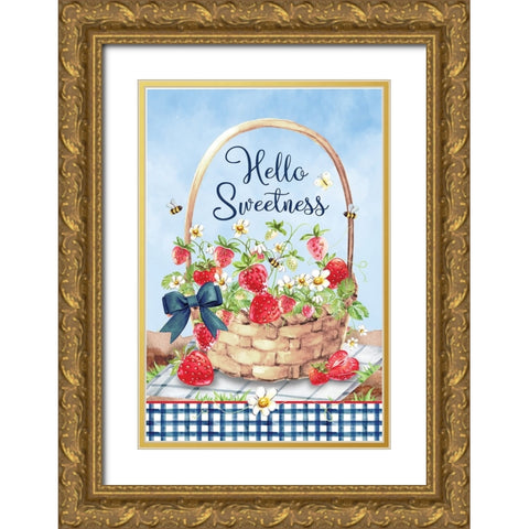 Hello Sweetness Gold Ornate Wood Framed Art Print with Double Matting by ND Art