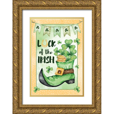 Luck of the Irish Gold Ornate Wood Framed Art Print with Double Matting by ND Art