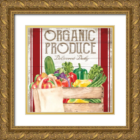Organic Produce Gold Ornate Wood Framed Art Print with Double Matting by ND Art