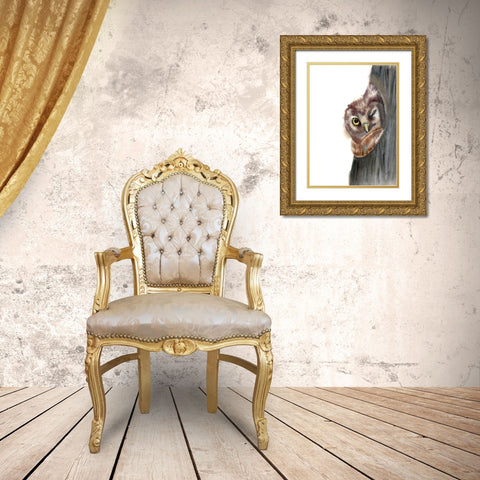 Peeker Gold Ornate Wood Framed Art Print with Double Matting by Shefranov, Olga