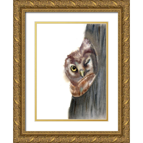 Peeker Gold Ornate Wood Framed Art Print with Double Matting by Shefranov, Olga