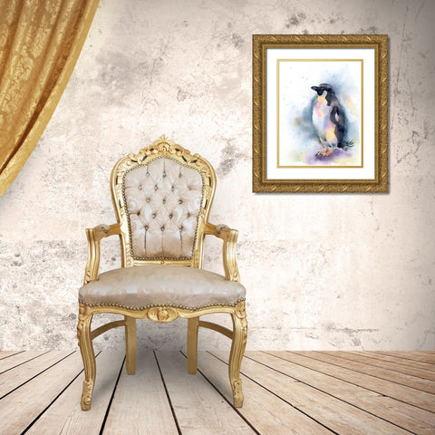Penguin I Gold Ornate Wood Framed Art Print with Double Matting by Shefranov, Olga