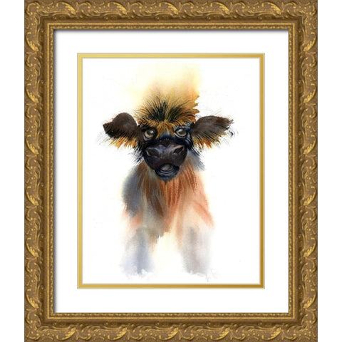 Calf Gold Ornate Wood Framed Art Print with Double Matting by Shefranov, Olga