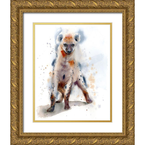 Hyena Gold Ornate Wood Framed Art Print with Double Matting by Shefranov, Olga