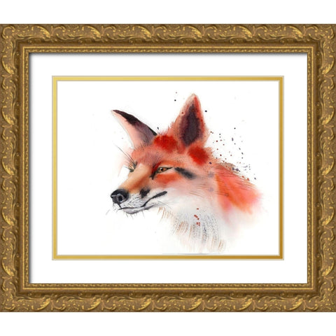 Fox Gold Ornate Wood Framed Art Print with Double Matting by Shefranov, Olga