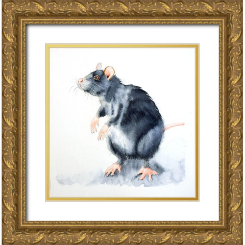 Rat II Gold Ornate Wood Framed Art Print with Double Matting by Shefranov, Olga