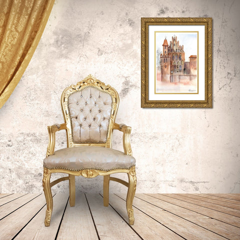 Castle Gold Ornate Wood Framed Art Print with Double Matting by Shefranov, Olga