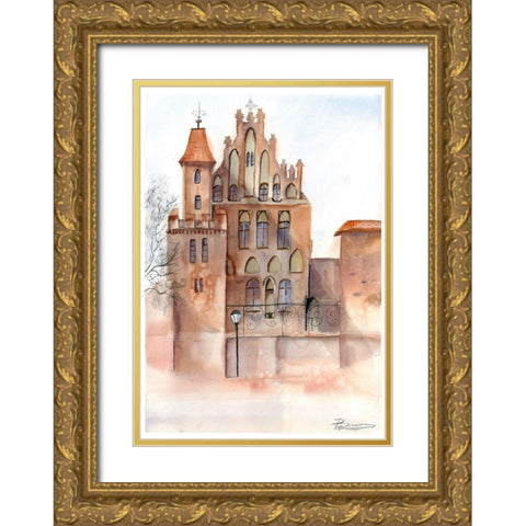 Castle Gold Ornate Wood Framed Art Print with Double Matting by Shefranov, Olga