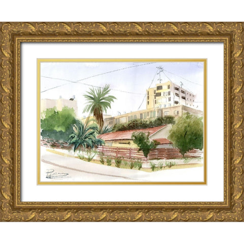 Corner Gold Ornate Wood Framed Art Print with Double Matting by Shefranov, Olga