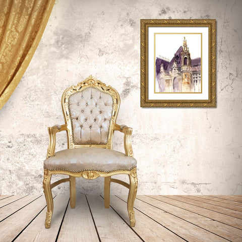 Castle II Gold Ornate Wood Framed Art Print with Double Matting by Shefranov, Olga