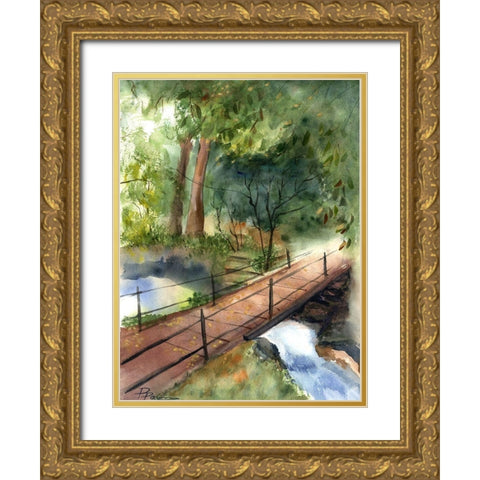 Bridge II Gold Ornate Wood Framed Art Print with Double Matting by Shefranov, Olga