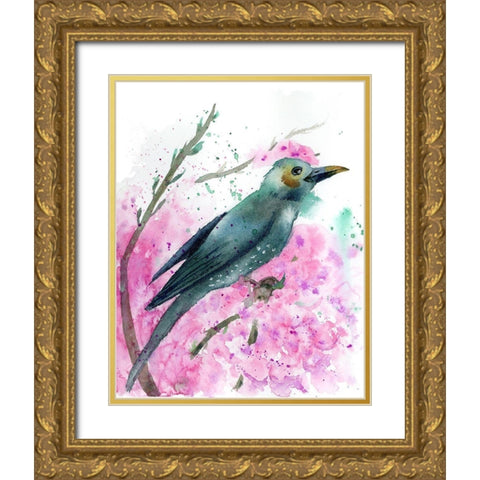 Pink Floral II Gold Ornate Wood Framed Art Print with Double Matting by Shefranov, Olga