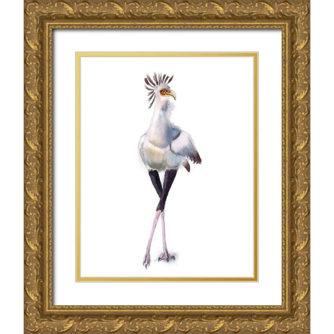 Beach Bird II Gold Ornate Wood Framed Art Print with Double Matting by Shefranov, Olga