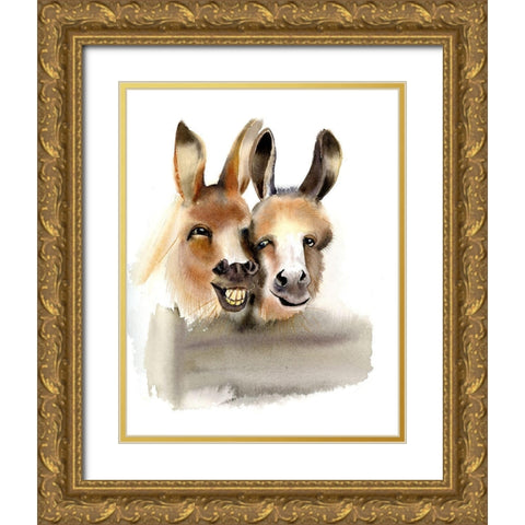 All Smiles Gold Ornate Wood Framed Art Print with Double Matting by Shefranov, Olga