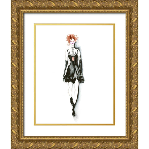 Fashion Girl Gold Ornate Wood Framed Art Print with Double Matting by Shefranov, Olga