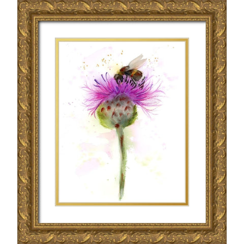 Bumble Bee Gold Ornate Wood Framed Art Print with Double Matting by Shefranov, Olga