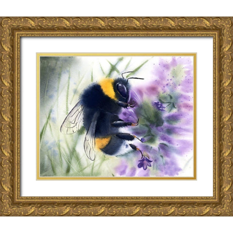Bee IV Gold Ornate Wood Framed Art Print with Double Matting by Shefranov, Olga