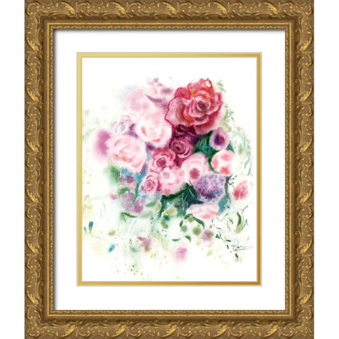 Bouquet II Gold Ornate Wood Framed Art Print with Double Matting by Shefranov, Olga