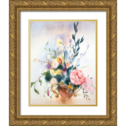 Bouquet III Gold Ornate Wood Framed Art Print with Double Matting by Shefranov, Olga