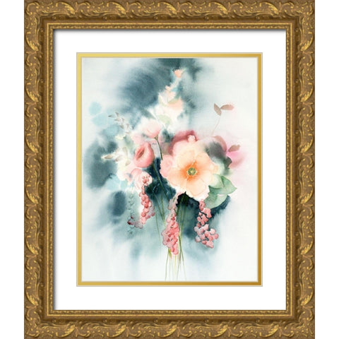 Bouquet IV Gold Ornate Wood Framed Art Print with Double Matting by Shefranov, Olga