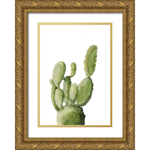 Cactus Gold Ornate Wood Framed Art Print with Double Matting by Shefranov, Olga
