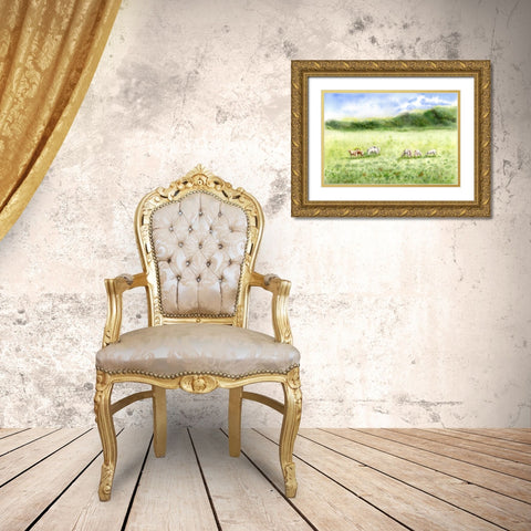 Field Scape Gold Ornate Wood Framed Art Print with Double Matting by Shefranov, Olga