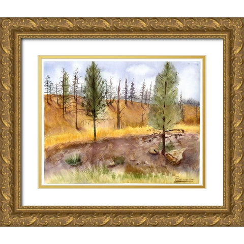 Landscape Gold Ornate Wood Framed Art Print with Double Matting by Shefranov, Olga