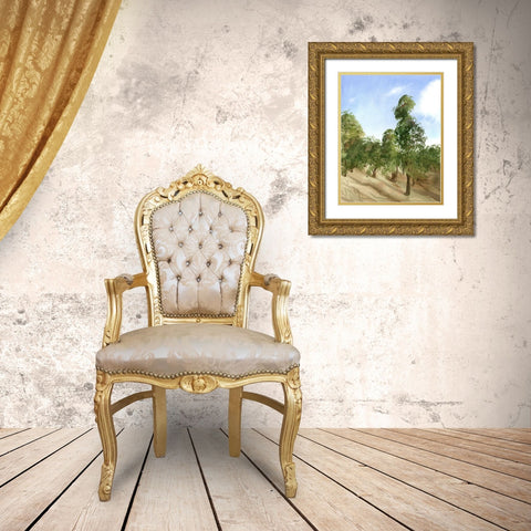 Apple Trees Gold Ornate Wood Framed Art Print with Double Matting by Shefranov, Olga