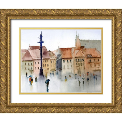 Cityscape Gold Ornate Wood Framed Art Print with Double Matting by Shefranov, Olga