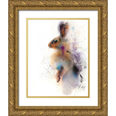 Bunny Gold Ornate Wood Framed Art Print with Double Matting by Shefranov, Olga