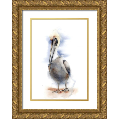 Pelican II Gold Ornate Wood Framed Art Print with Double Matting by Shefranov, Olga