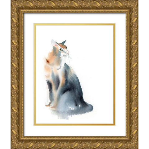 Ginger Cat III Gold Ornate Wood Framed Art Print with Double Matting by Shefranov, Olga