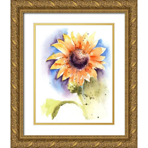 Sunflower I Gold Ornate Wood Framed Art Print with Double Matting by Shefranov, Olga