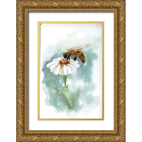 Oh the Pollen Gold Ornate Wood Framed Art Print with Double Matting by Shefranov, Olga