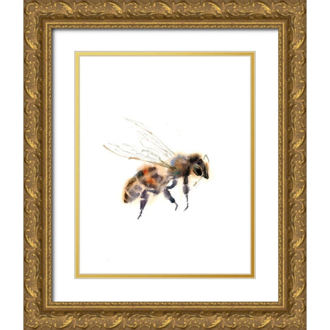 Flying Bee Gold Ornate Wood Framed Art Print with Double Matting by Shefranov, Olga