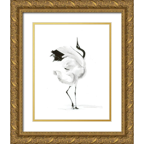 Dancing Bird I Gold Ornate Wood Framed Art Print with Double Matting by Shefranov, Olga