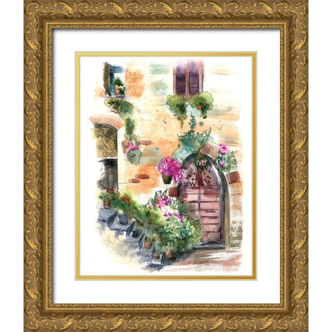 Curb Appeal Gold Ornate Wood Framed Art Print with Double Matting by Shefranov, Olga