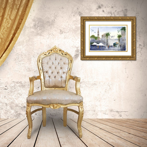 Travel Scape Gold Ornate Wood Framed Art Print with Double Matting by Shefranov, Olga