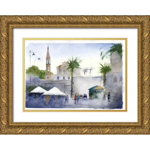 Travel Scape Gold Ornate Wood Framed Art Print with Double Matting by Shefranov, Olga